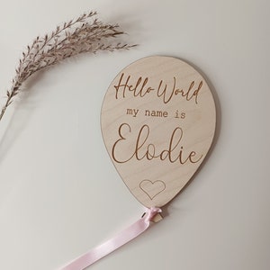 Personalised Baby Arrival Sign | Hello World | Welcome to the World ...