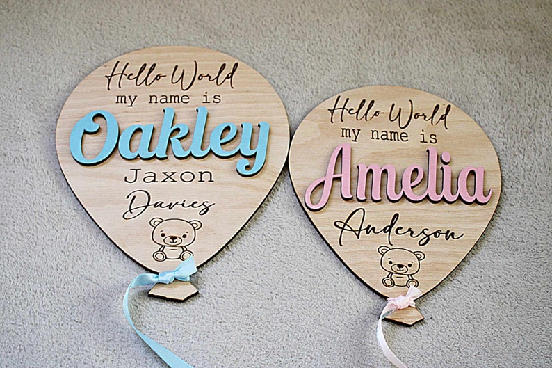 Baby Announcement Balloon Plaque