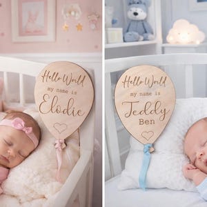 Personalised Baby Arrival Sign | Hello World | Welcome to the World ...