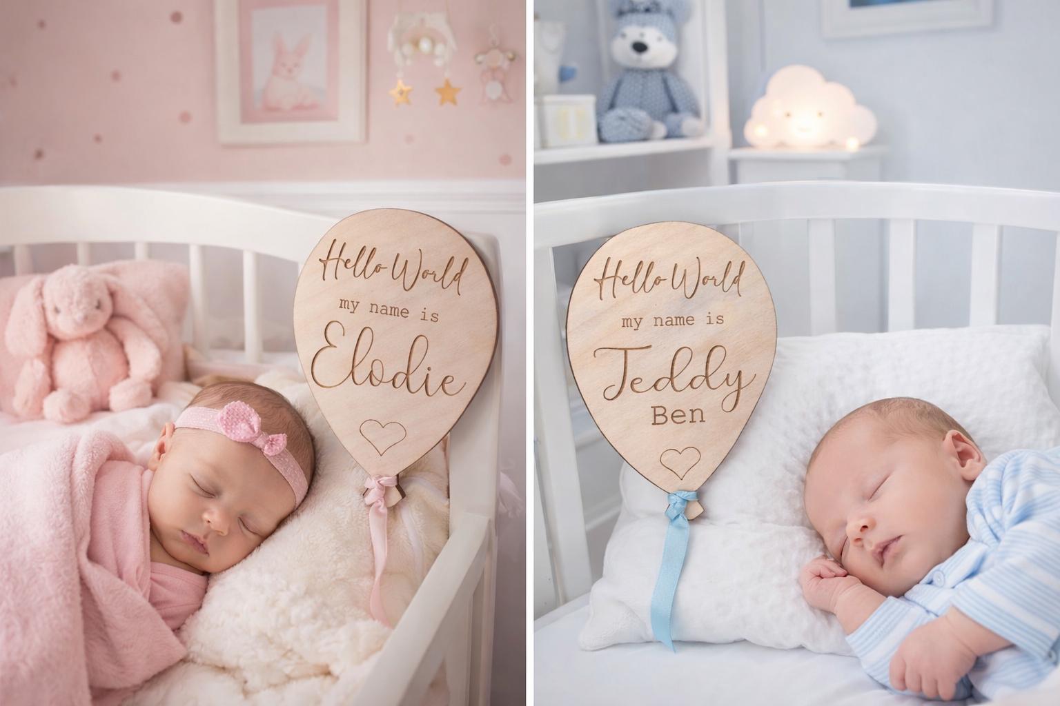 Personalised Baby Arrival Sign | Hello World | Welcome to the World ...