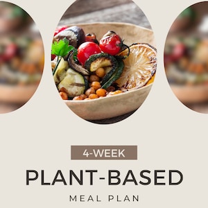 Digitaler Speiseplan, 4 Wochen pflanzlich, Meal prep