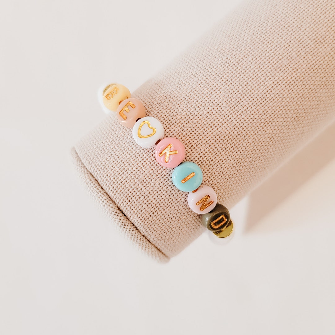 Name Word Bracelet, Custom Bracelet, Personalized Bracelet, Clay Flat ...