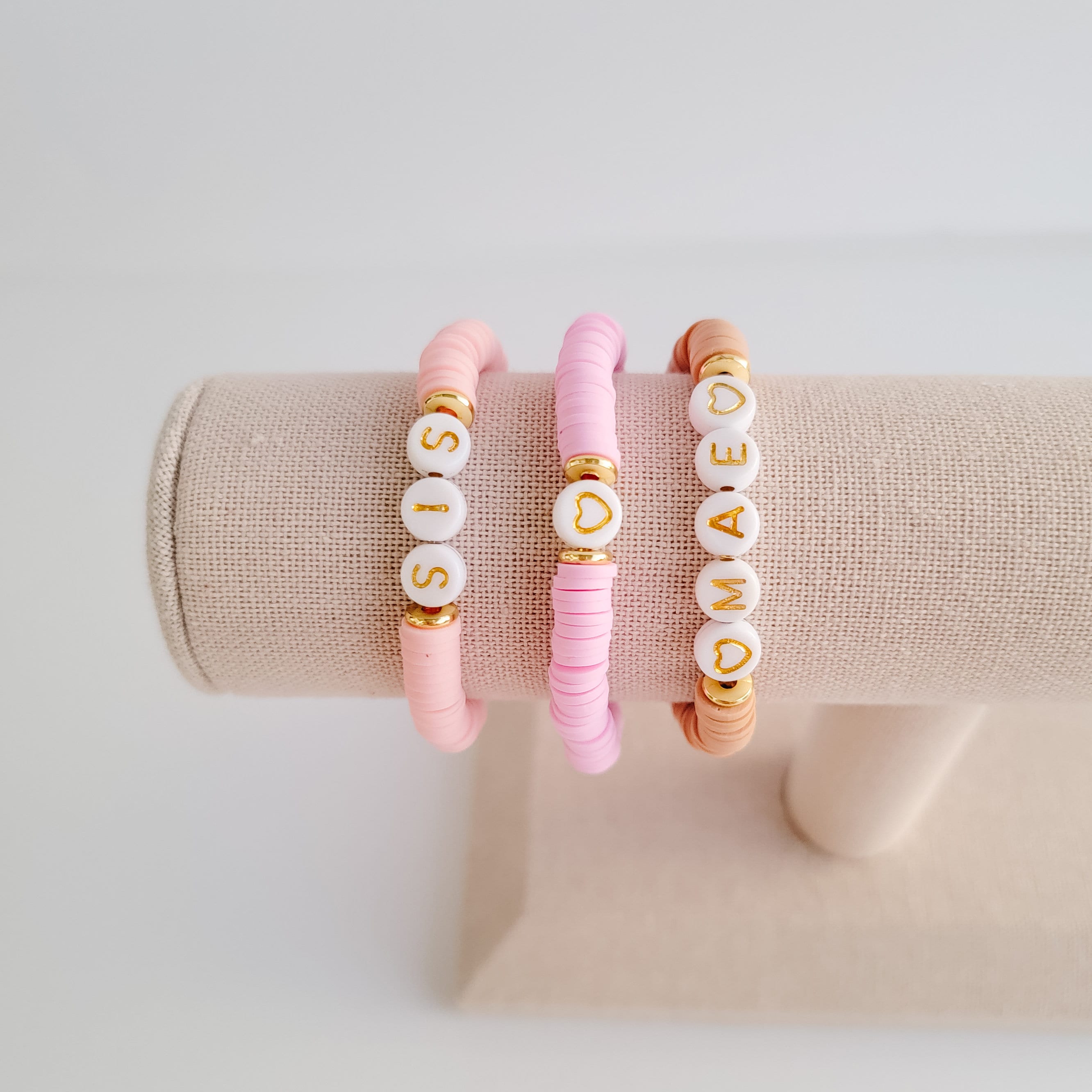Sister Bracelet, Clay Flat Bead Bracelet, Heishi Beads, Flat Bead ...