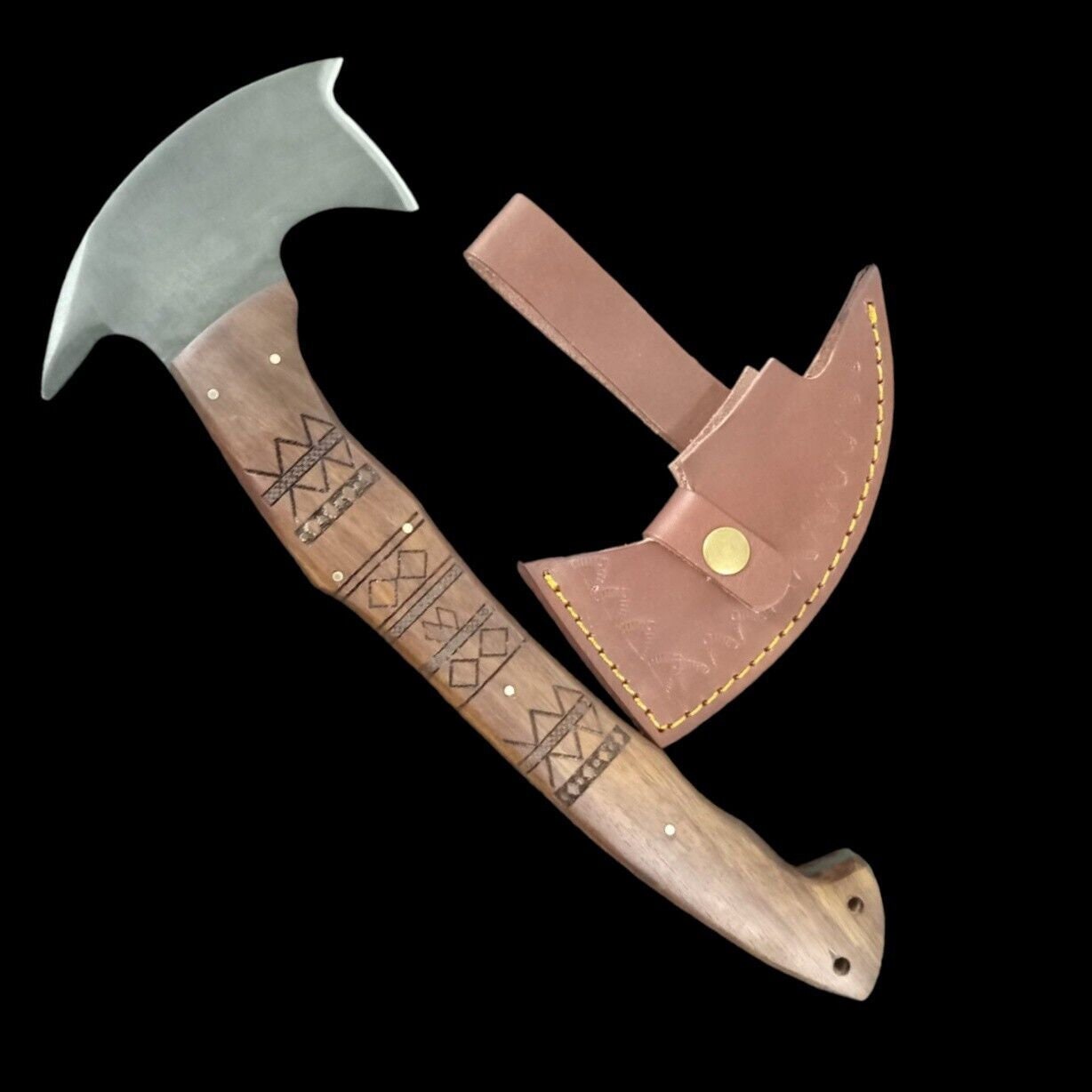 Handmade Compatible With Winkler Knives Tomahawk Axe Tribal Rnd Half