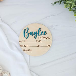 Wooden Baby Announcement Sign | Birth Stats Sign | Birth Announcement Sign | Baby Name Sign for Hospital | Baby Shower Gift | Newborn Gift