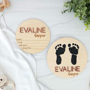 Baby Announcement Sign | Baby Footprint Sign | Baby Birth Stats Sign | Personalized Baby Gifts | Sign for Hospital | Baby Name Reveal