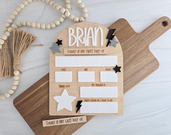 Customizable First Day of School Sign, Reusable Dry Erase Board, Photo Prop