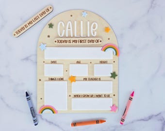First Day of Preschool Sign, Personalized Back to School Sign, Wooden School Photo Prop, Kindergarten Sign, Custom Name Chalkboard