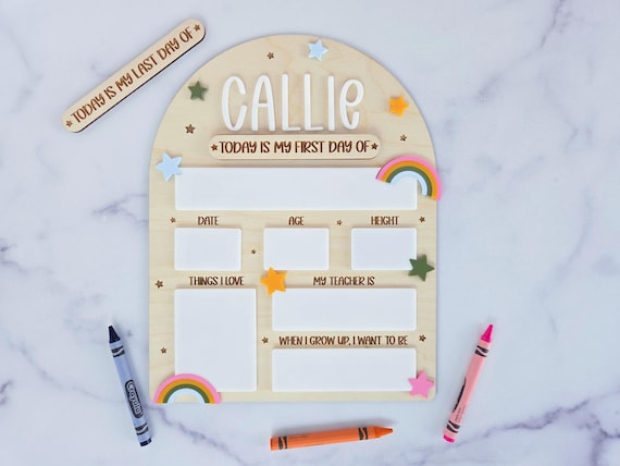 First Day of Preschool Sign, Personalized Back to School Sign, Wooden School Photo Prop, Kindergarten Sign, Custom Name Chalkboard