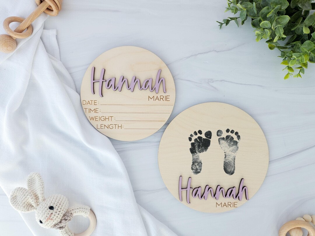 Custom Baby Announcement Sign With Birth Stats | Personalized Name ...