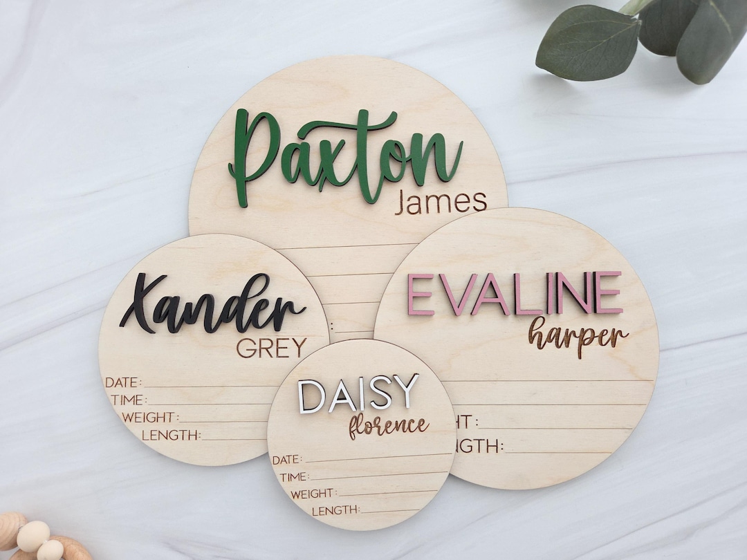 Personalized Baby Name Sign for Hospital, Custom Birth Announcement ...