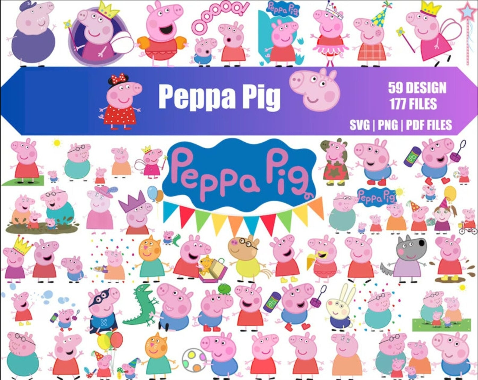 Peppa Pig Svg Bundle Peppa Pig Svg Files for Cricut Peppa - Etsy UK