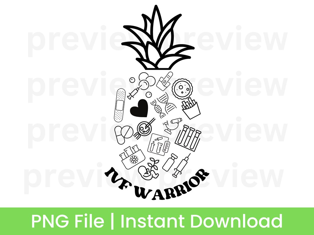 IVF Warrior Pineapple Icons PNG Design File, Instant Download, Clipart