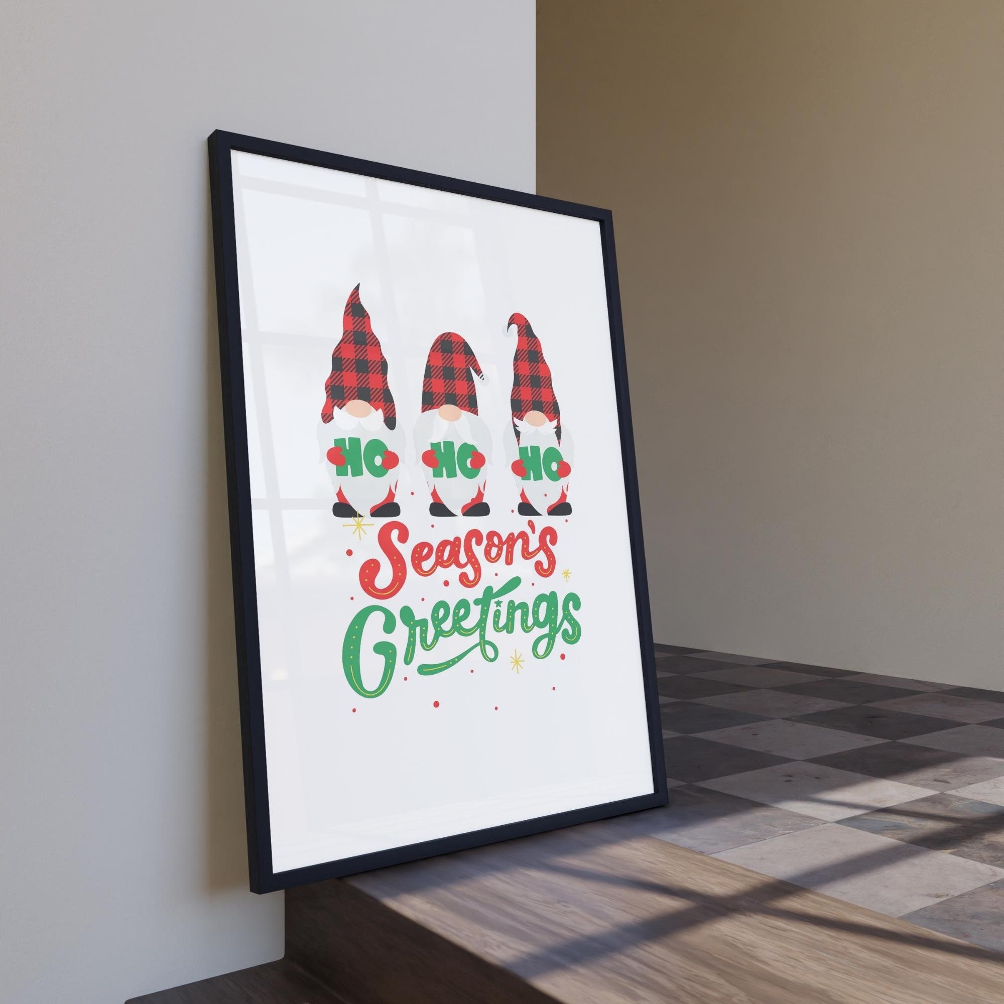 Gallery Set of 3 Christmas Wall Art, Santa Claus and the Dwarves ...