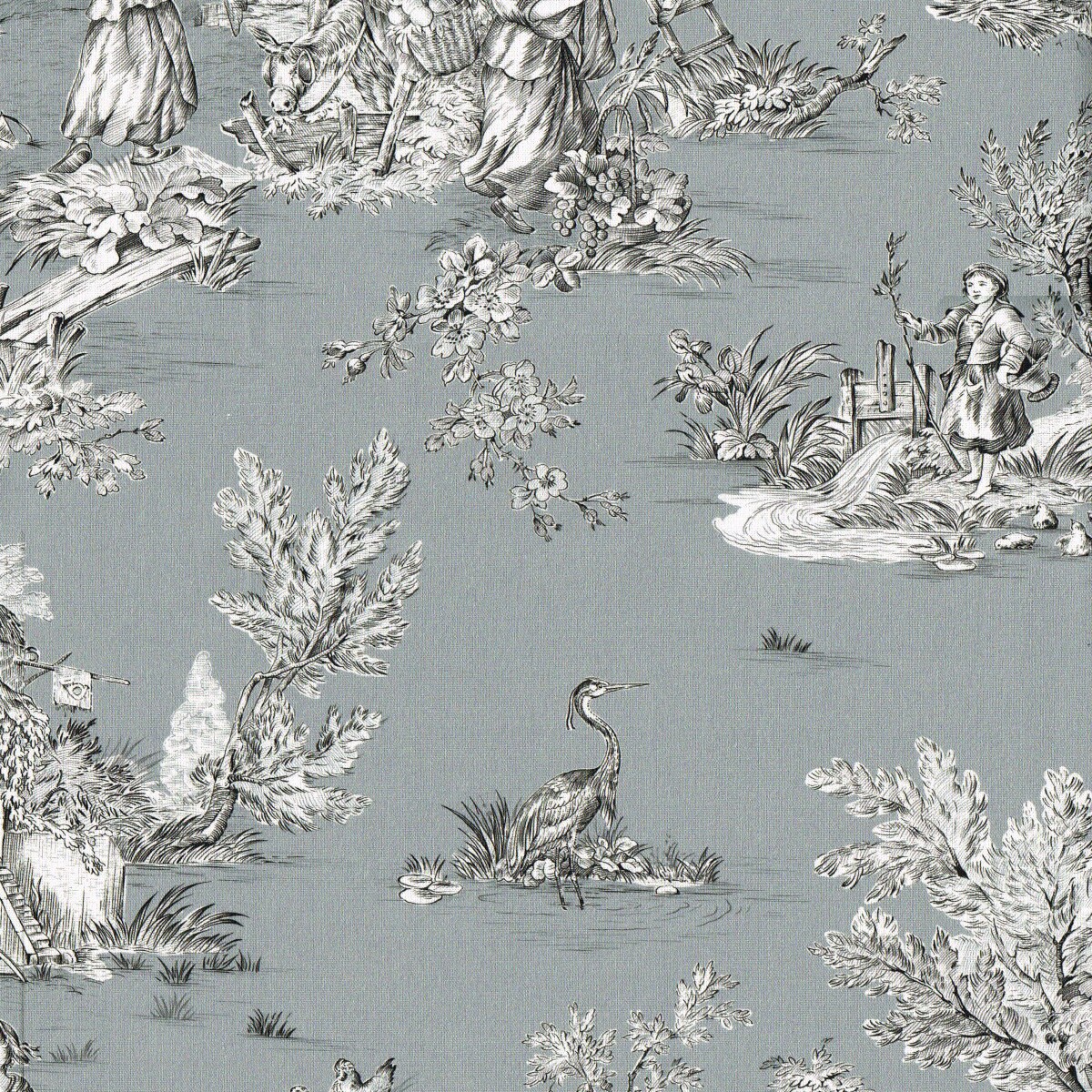 Textiles Français Toile De Jouy Fabric la Grande Vie Etsy