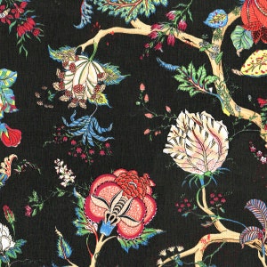 Textiles français Oriental Tree of Life 280 cm wide fabric Jet Black (Reactive)