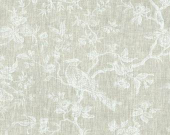 Textiles Français the Regal Birds Toile De Jouy Linen Fabric - Etsy