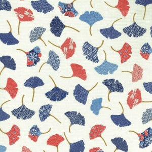 Textiles français GINKGO LEAVES tissu 100% Coton 160 cm de large