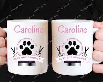 Personalized Dog Groomer Mug with Custom Name, 11oz Coffee Cup