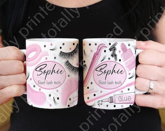 Personalized Lash Tech Mug, 11oz Ceramic Cup with Custom Design