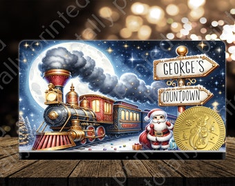 Personalised family Christmas biscuit Tin. Christmas countdown