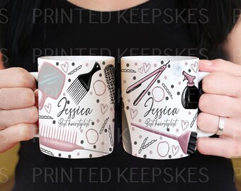 Personalized Hairdresser Mug, Custom 11oz Ceramic Cup - Sublimation Design, Multiple Finish Options