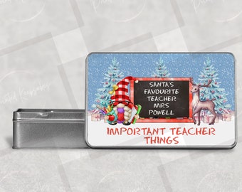 Personalised Teachers Goodie Tin Christmas Gift, Thankyou Gift