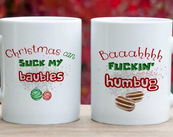 Grappige kerstmok met humoristische kerstprint, keramiek, 325 ml, voor koffieliefhebbers.