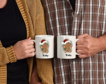 Personalised Gingerbread Christmas Mug, 11oz Keepsake Coffee Cup
