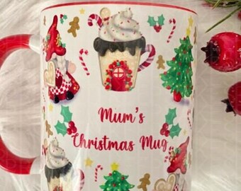 Personalised Mug, Custom Christmas Coffee Cup with Name