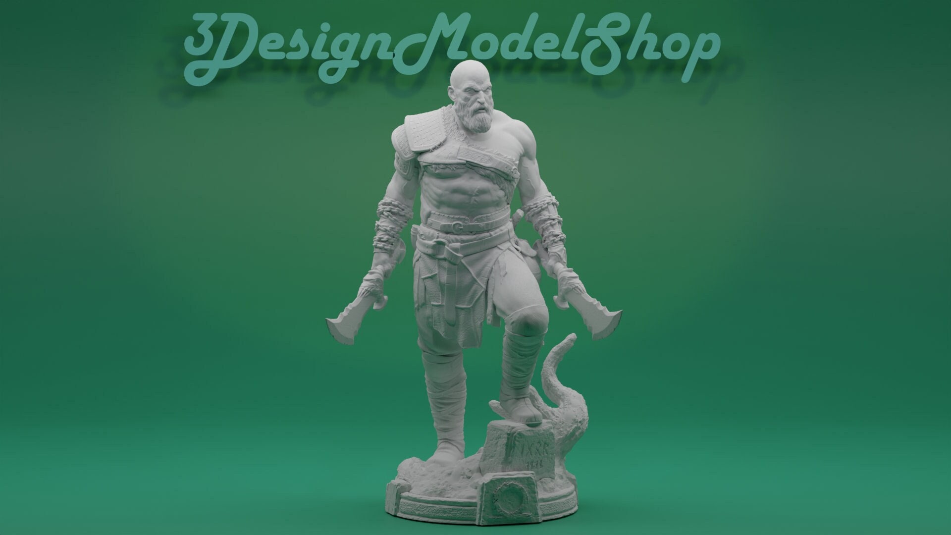 Kratos, God of War, 3d print resin model kit 1:10 scale