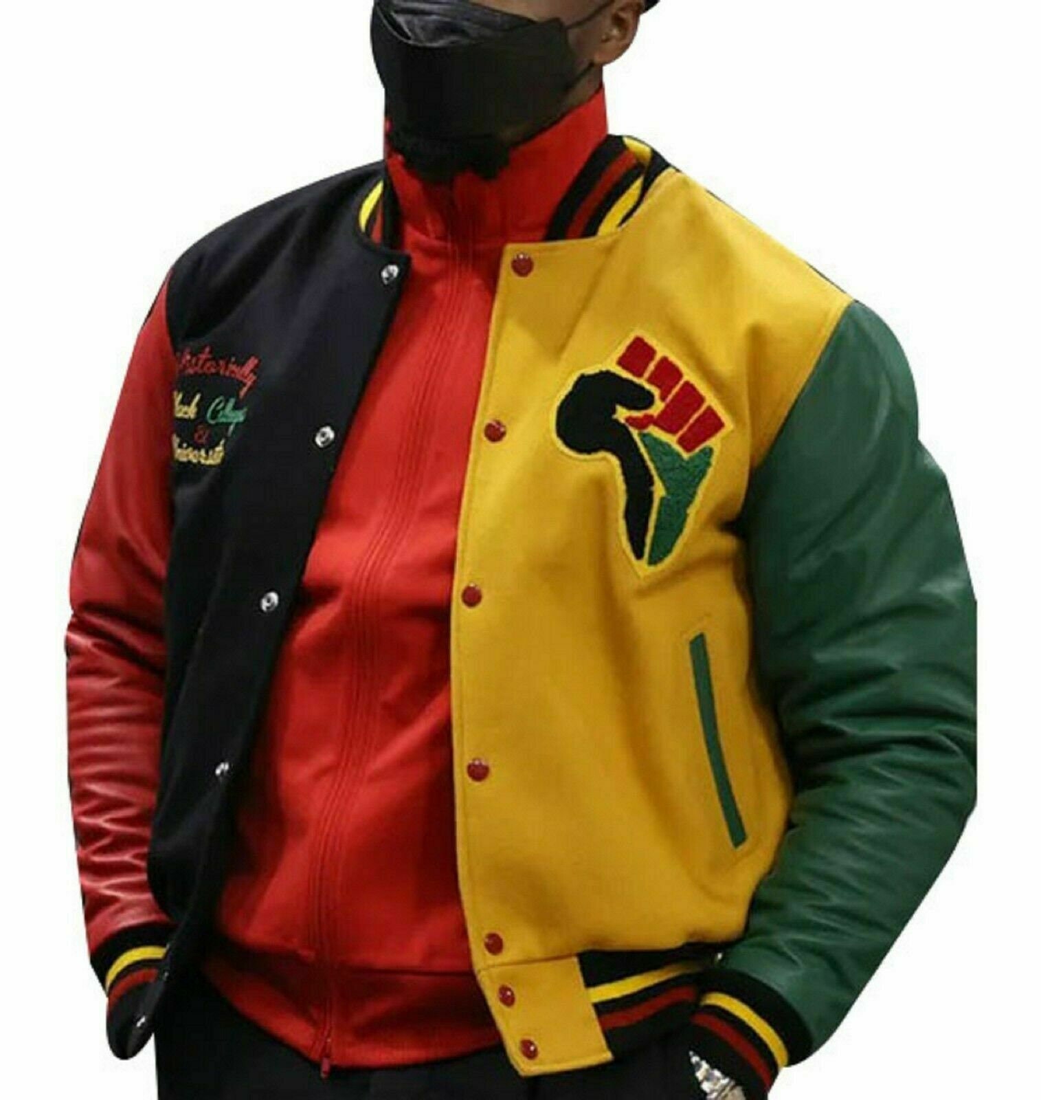 Multi Color Donovan Mitchell HBCU Pride Varsity Jacket Letterman Jacket - Fast Shipping Mens Adults