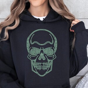 Skull T-Shirt, Skull Shirt, Green Skull Hoodie, Halloween T-Shirt, Gift For Him, Skeleton Shirt, Funny Skull Shirt,