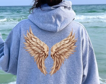 Angel Wings, Angel Wings Hoodie, Whimsical Hoodie, Ombre Angel Wings Heavy Blend Hooded Sweatshirt, Wings Hoodie, Trendy Hoodie, VSCO
