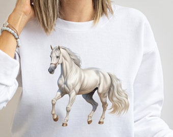 Pferde-Sweatshirt: Eleganz eines Pferdes, Geschenk zum Thema Western