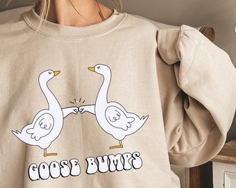 Sweat à capuche à motif chair de poule : chemise oies rétro