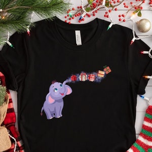 Christmas T-Shirt, Christmas Baby Elephant Shirt, Christmas Party T-Shirt,  Christmas Elephant Shirt, Cute Christmas Shirt, Christmas Gift