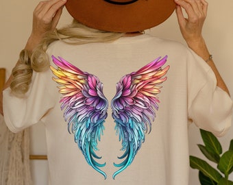 Angel Wings Shirt, Whimsical Wings, Ombre Angel Wings, Comfort Colors, Oversized Shirt,