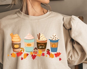 Fall Coffee Sweatshirt, Pumpkin Spice Latte Shirt