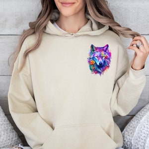 Moonlit Wolf Graphic Hoodie: Nature-Inspired Unisex Sweatshirt