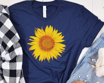 Women's Fall Shirt, Floral Tee Shirt, Sunflower Graphic T-shirt, Sunflower Shirt, Flower Shirt, Sunflower T-shirt, Sunflower Shirts, Gift T