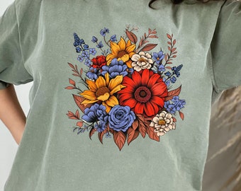 Wildflowers Comfort Colors Shirt: Fall Sunflower Tee