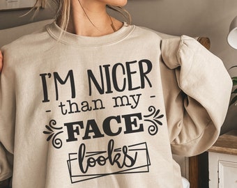 Funny Sarcastic Saying Sweatshirt: Oversized Cotton-Blend Gift