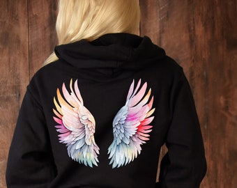 Angel Wings Hoodie: Unisex Cotton-Blend Sweatshirt