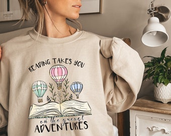 Reading Adventures, Just a Girl Who Loves Books, Book Lover Gift, Stacked Books Sweatshirt, Peace Love Books  Shirt, Book Lover Sweatshirt
