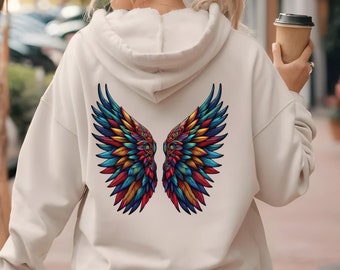 Ombre Angel Wings Hoodie: Trendy VSCO Sweatshirt