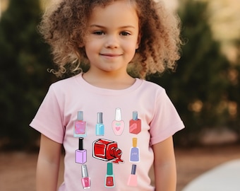 Toddler Nail Polish Shirt, Cute Nail Polish Shirt, Girly Girl Shirt, Gift For Her, Beauty Shirt, Nail Polish Shirt For Girly Girl,  2T - 5T