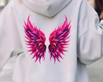 Ombre Angel Wings Hoodie: Trendy VSCO Sweatshirt