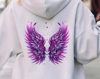 Ombre Angel Wings Hoodie: Trendy VSCO Sweatshirt