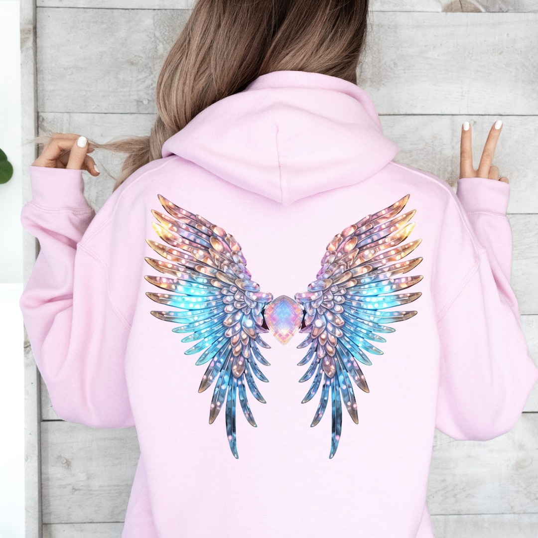 Angel Wings, Angel Wings Hoodie, Whimsical Hoodie, Crystal Angel Wings